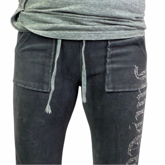 Vintage y2k Juicy Couture Gray Sweatpants with Velour Finish size Xs - Picture 9 of 9